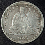 1876 P Seated Liberty Silver Quarter ☆☆ Circulated ☆☆ Great Toning 304