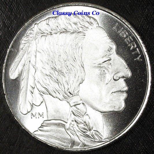 Silver Buffalo Indian Round .999 Fine 1 Troy Ounce ☆☆