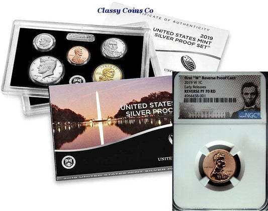 2019 US Mint Silver Proof Set & NGC First "W" Reverse Proof 70 Lincoln Cent ☆☆