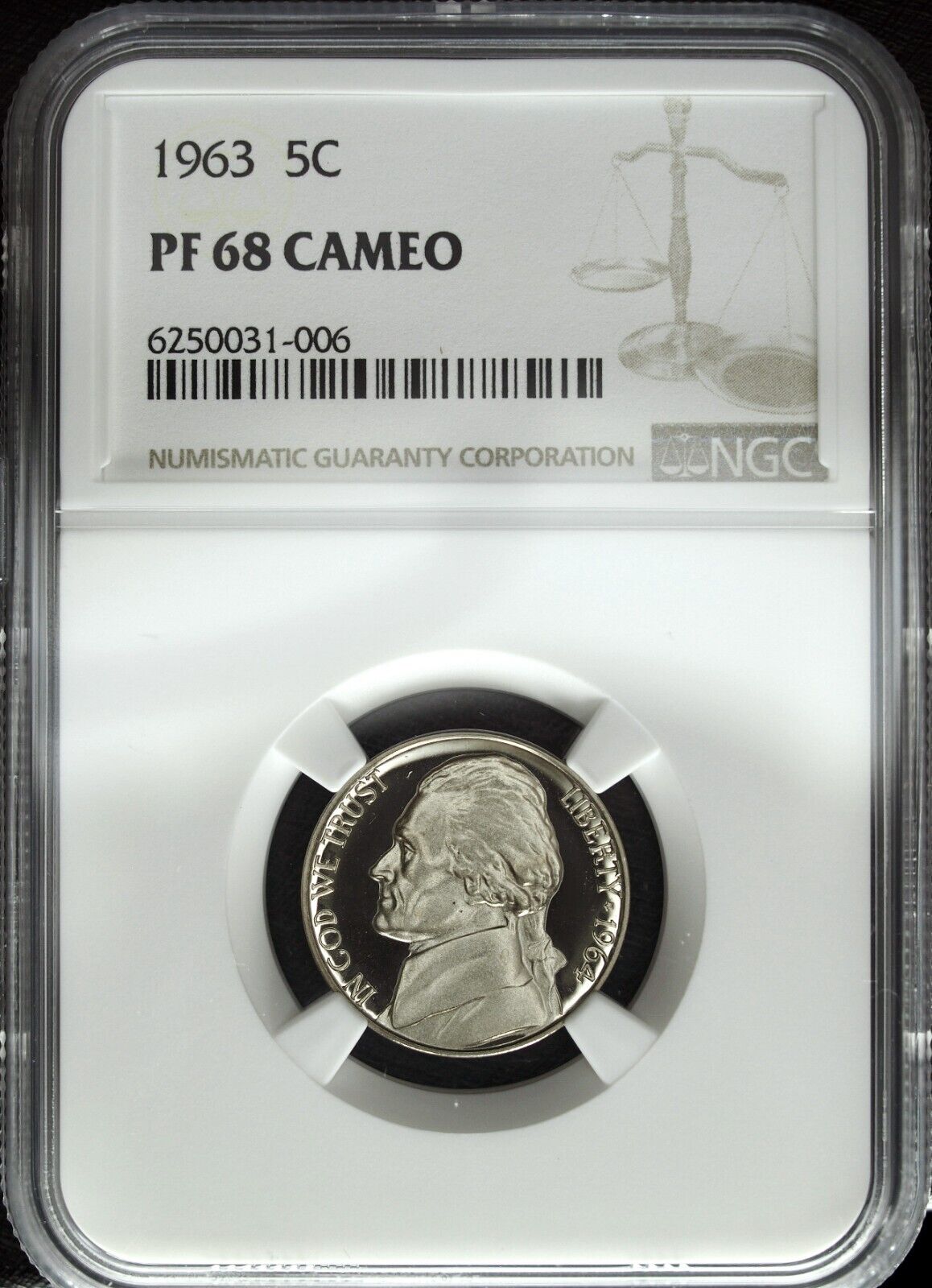 1963 NGC PF 68 Cameo Jefferson Nickel ☆☆ Great For Sets ☆☆ 006