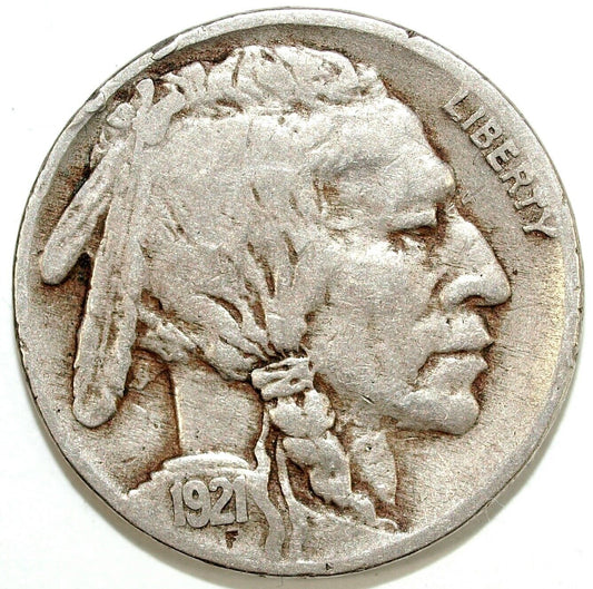 1921 P Buffalo Nickel ☆☆ Circulated ☆☆ Great Book Filler 276