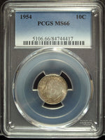 1954 P PCGS MS 66 Roosevelt Silver Dime ☆☆ Light Toning ☆☆ 362