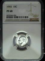 1955 NGC Proof 68 Roosevelt Silver Dime ☆☆ Great For Sets ☆☆ 006
