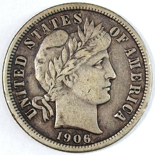 1906 S Barber Silver Dime ☆☆ Circulated ☆☆ Great Set Filler 255