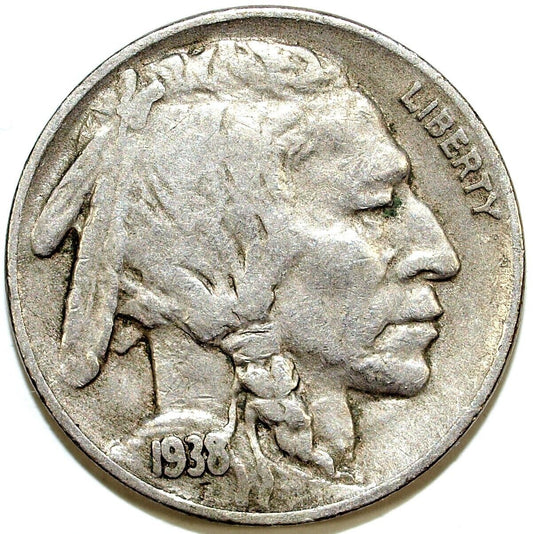 1938 D Buffalo Nickel ☆☆ Circulated Nickel ☆☆ Great Set Filler 160