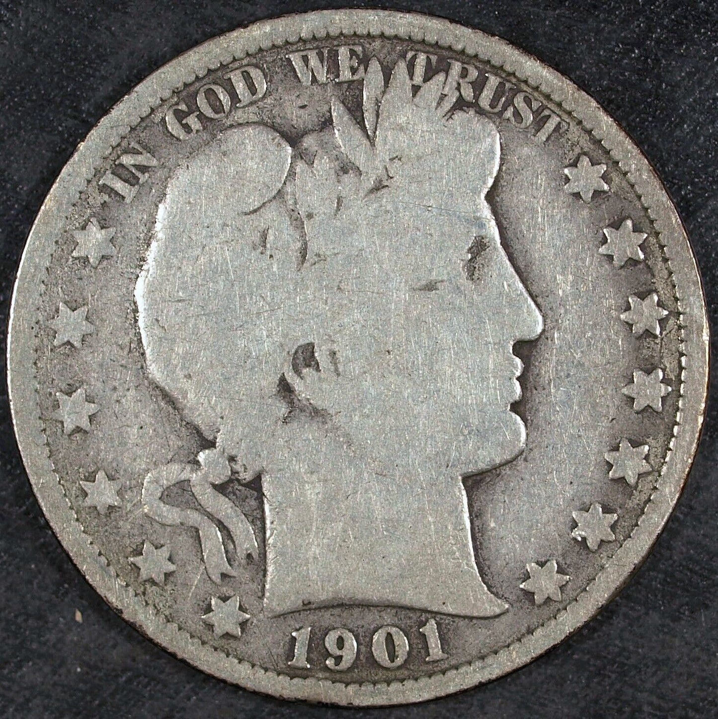 1901 S Barber Silver Half Dollar ☆☆ Circulated ☆ Great For Sets 310