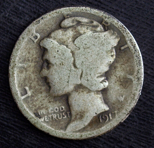 1917 P Mercury Silver Dime ☆☆ Nice Circulated ☆☆ Great Set Filler