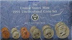 1991 P & D US Mint Set ☆☆ 10 Coins ☆☆ Envelope/COA ☆☆ Blister Packs