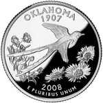2008 S Clad Proof Oklahoma State Quarter ☆☆ Great For Sets