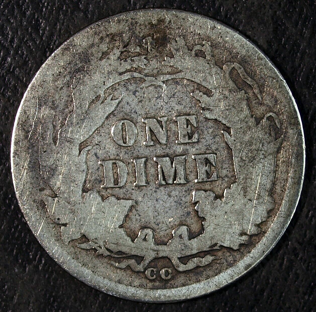 1877 CC Seated Liberty Silver Dime ☆☆ Circulated ☆☆ Set Filler  204