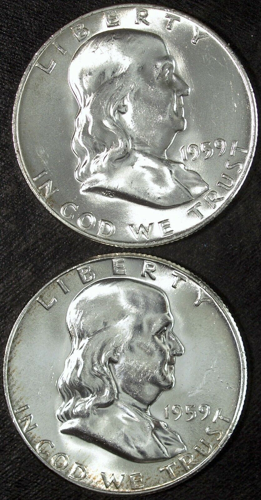 1959 P & D Franklin Silver Half Dollars ☆☆ Great For Set ☆☆ From US Mint Set 268