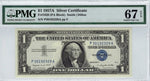 1995 $1 Web Federal Reserve Note ☆☆ PMG 67 EPQ ☆☆ FR 1923-A ☆☆ 837