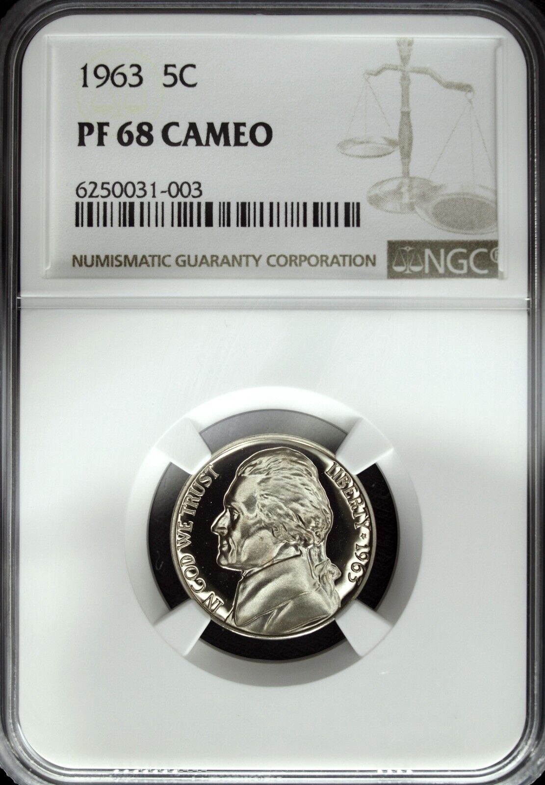 1963 NGC PF 68 Cameo Jefferson Nickel ☆☆ Great For Sets ☆☆ 003