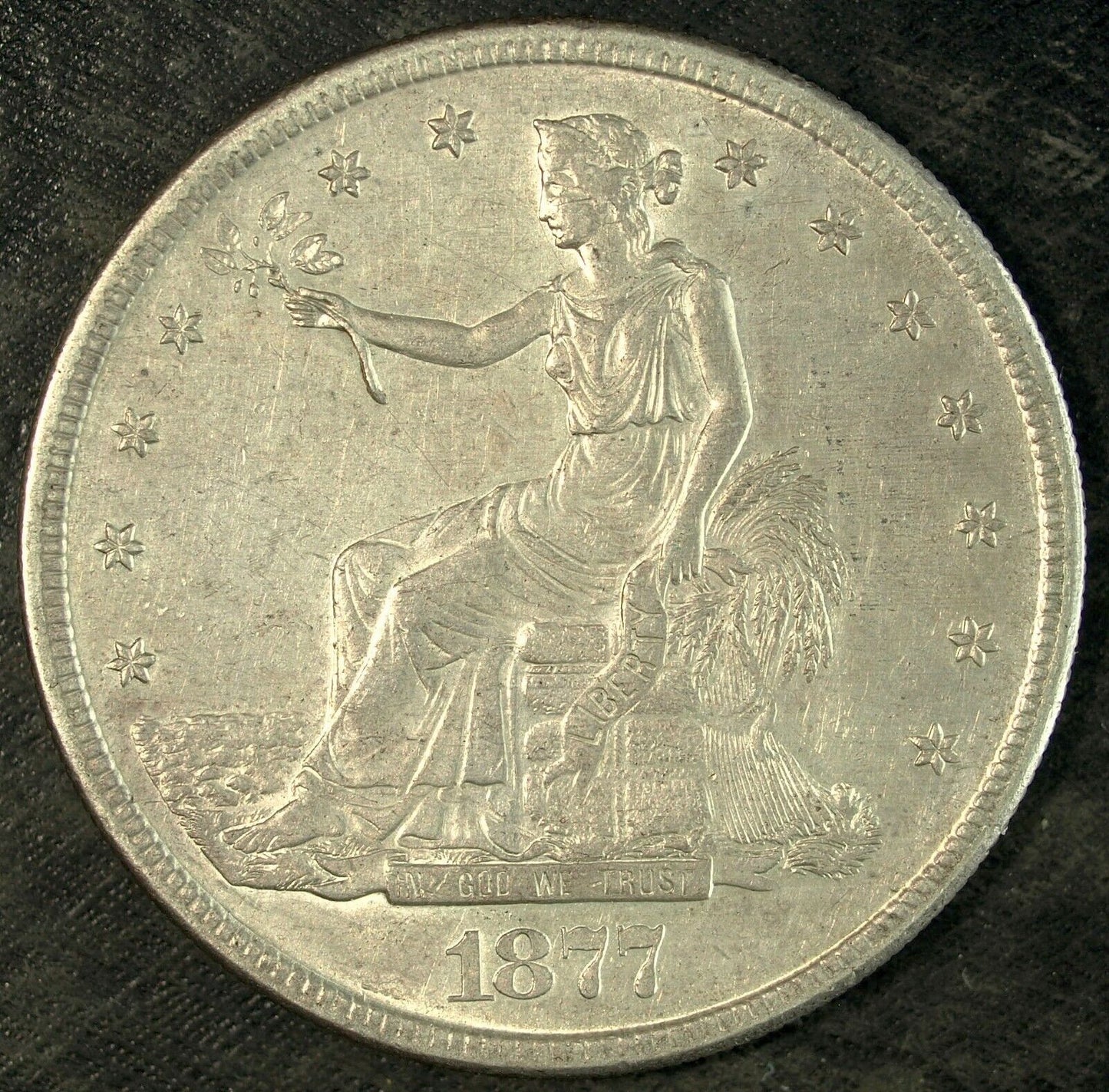 1877 S Silver Trade Dollar ☆☆ About UnCirculated ☆☆ 420 Grains of Silver 182