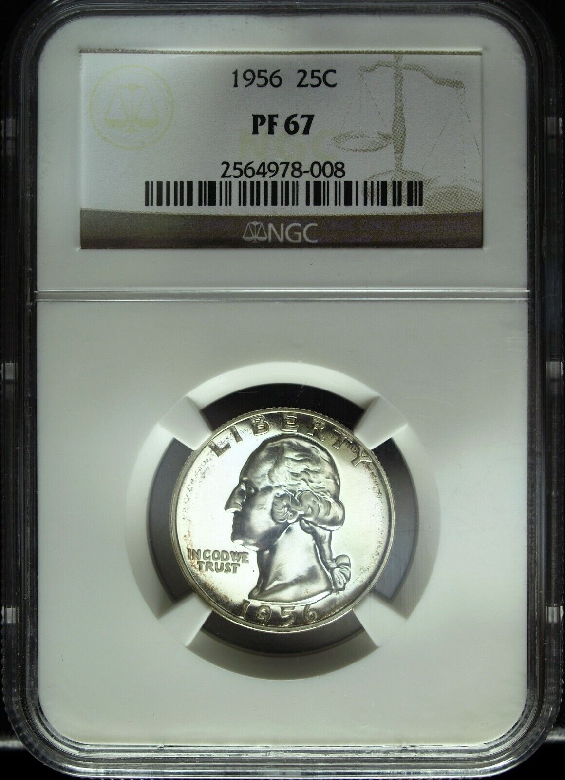 1956 NGC Proof 67 Washington Silver Quarter ☆☆ Great For Sets ☆☆ 008