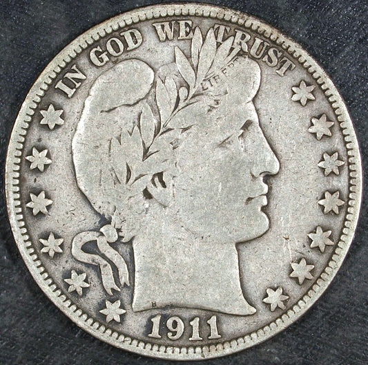 1911 S Barber Silver Half Dollar ☆☆ Circulated ☆☆ Great For Sets 409