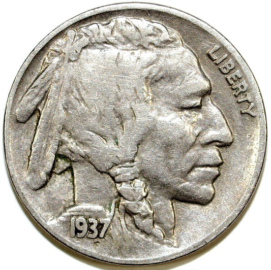 1937 D Buffalo Nickel ☆☆ Circulated Nickel ☆☆ Great Set Filler 159