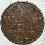 1912 Netherlands 2 1/2 Cent ☆☆ Circulated ☆☆ Great Collectible 167