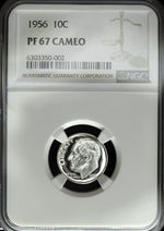 1956 NGC Proof 67 Cameo Roosevelt Silver Dime ☆☆ Great For Sets ☆☆ 002