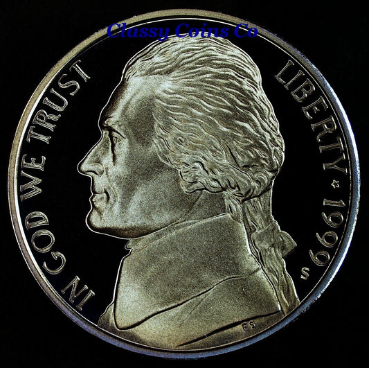 1999 S Proof Jefferson Nickel ☆☆ Great For Sets ☆☆ Fresh From Proof Set ☆☆
