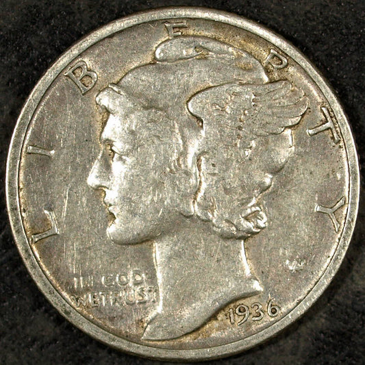 1936 P Mercury Silver Dime ☆☆ XF Circulated ☆☆ Great For Sets 307