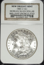 1885 O NGC Brilliant Uncirculated Morgan Silver Dollar ☆☆ Great Collectible ☆☆