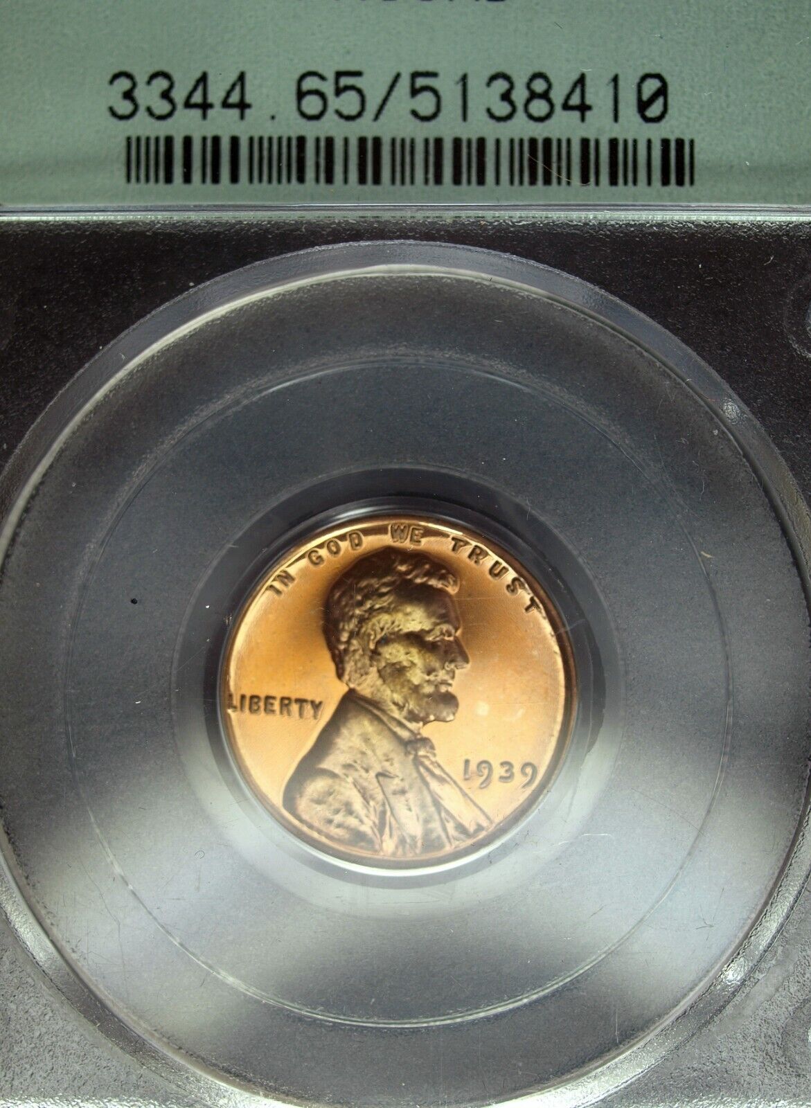 1939 PCGS PF 65 Red Lincoln Cent ☆☆ Flashy Red Mirrors ☆☆ Early PCGS Slab 410