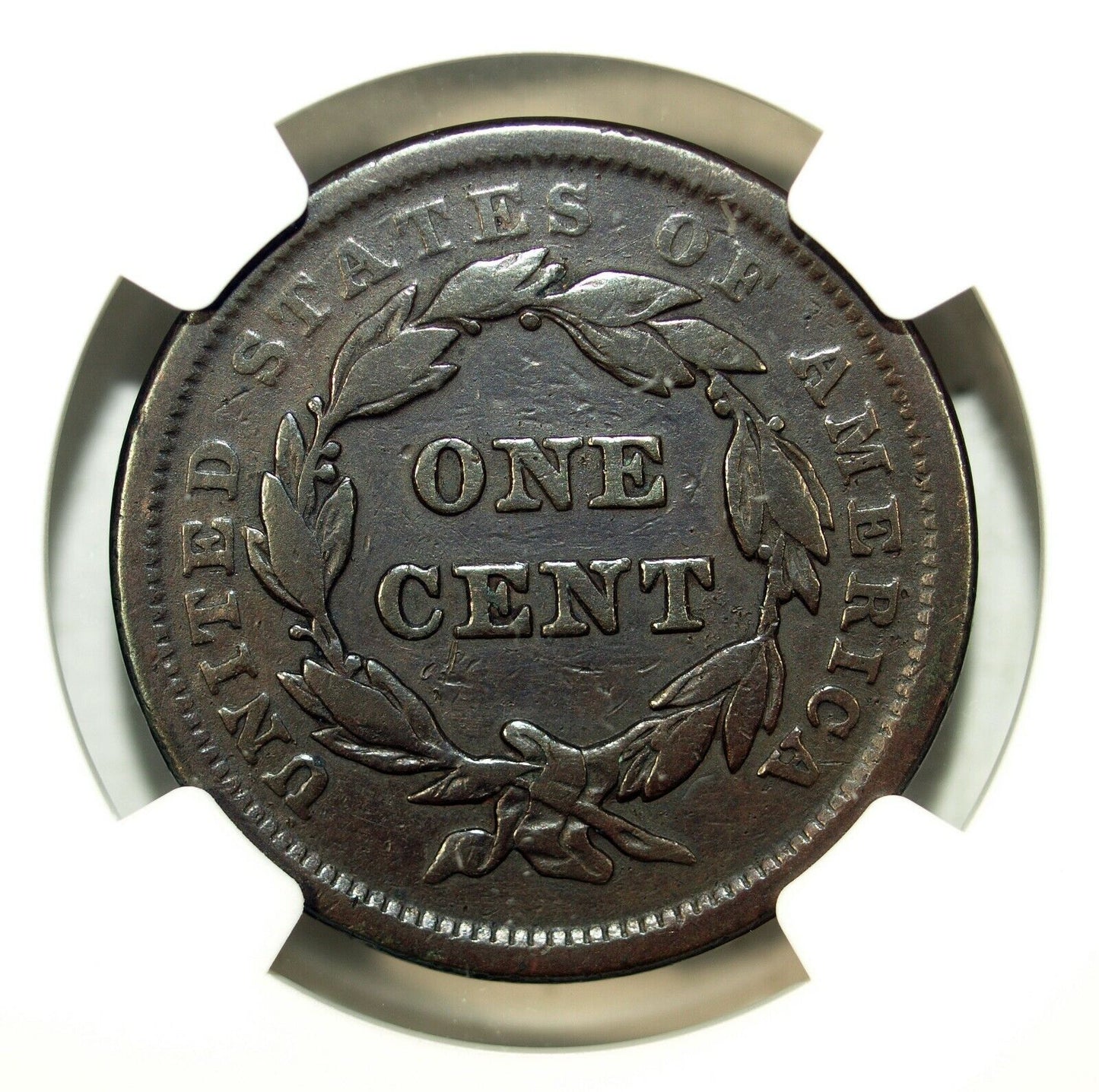 1843 NGC F Details Petite Head Coronet Head Large Cent ☆☆ Small Letters ☆☆ 040