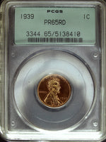 1939 PCGS PF 65 Red Lincoln Cent ☆☆ Flashy Red Mirrors ☆☆ Early PCGS Slab 410