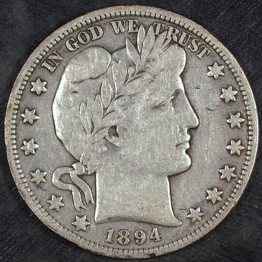 1894 S Barber Silver Half Dollar ☆☆ Circulated ☆ Great For Sets 303