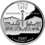 2007 S Utah State Silver Deep Cameo Proof Quarter ☆☆ Great For Sets