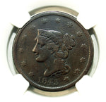 1843 NGC F Details Petite Head Coronet Head Large Cent ☆☆ Small Letters ☆☆ 040