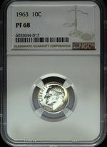 1963 NGC Proof 68 Roosevelt Silver Dime ☆☆ Great For Sets ☆☆ 017