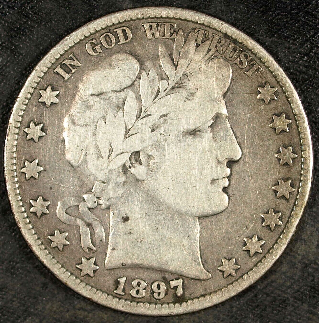 1897 P Barber Silver Half Dollar ☆☆ Circulated ☆☆ Great For Sets 105