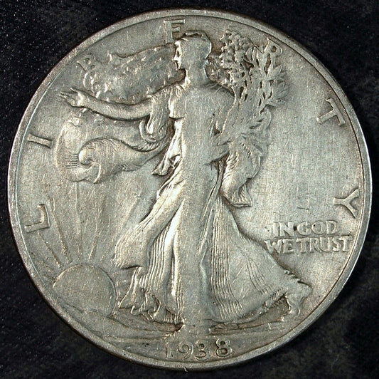 1938 D Walking Liberty Silver Half Dollar ☆☆ Circulated ☆☆ Great Set Filler 184