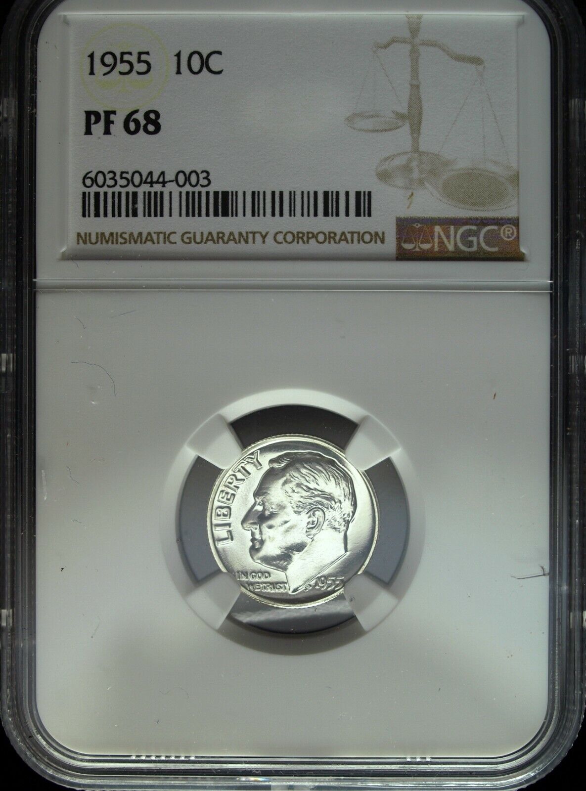 1955 NGC Proof 68 Roosevelt Silver Dime ☆☆ Great For Sets ☆☆ 003