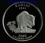 2005 S Kansas State Clad Deep Cameo Proof Washington Quarter☆☆Deep Mirrors☆☆