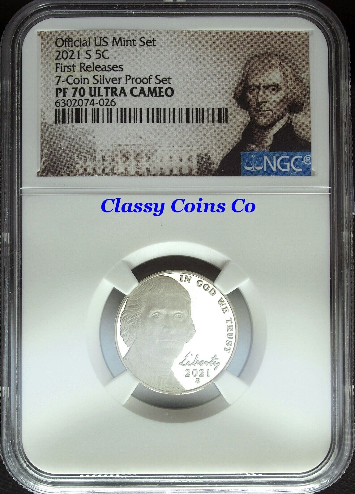 2021 S NGC PF 70 UCAM Jefferson Nickels ☆☆ First Release ☆☆ Silver Set Label