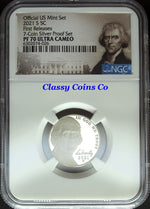 2021 S NGC PF 70 UCAM Jefferson Nickels ☆☆ First Release ☆☆ Silver Set Label