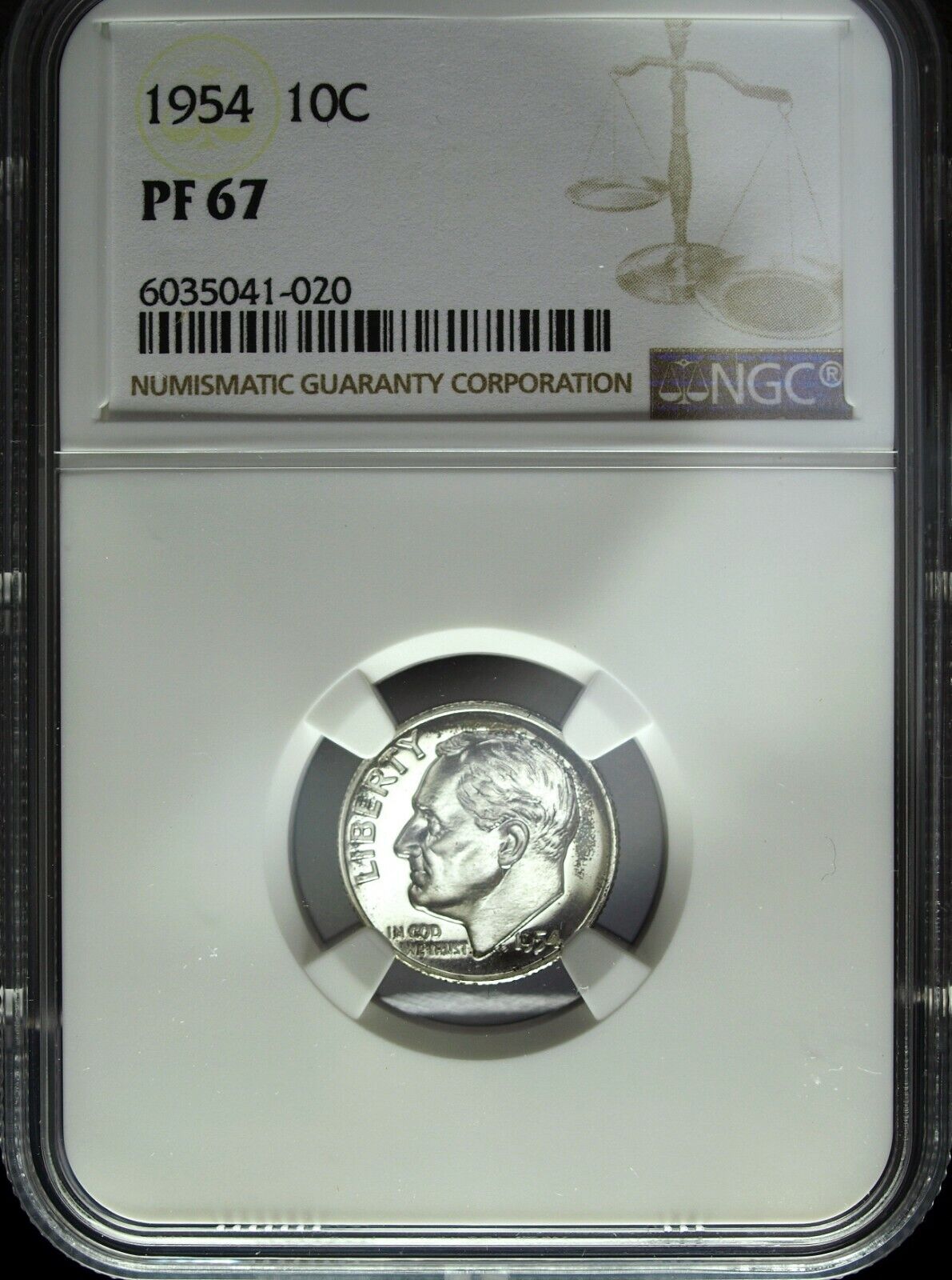 1954 NGC Proof 67 Roosevelt Silver Dime ☆☆ Great For Sets ☆☆ 020