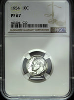 1954 NGC Proof 67 Roosevelt Silver Dime ☆☆ Great For Sets ☆☆ 020