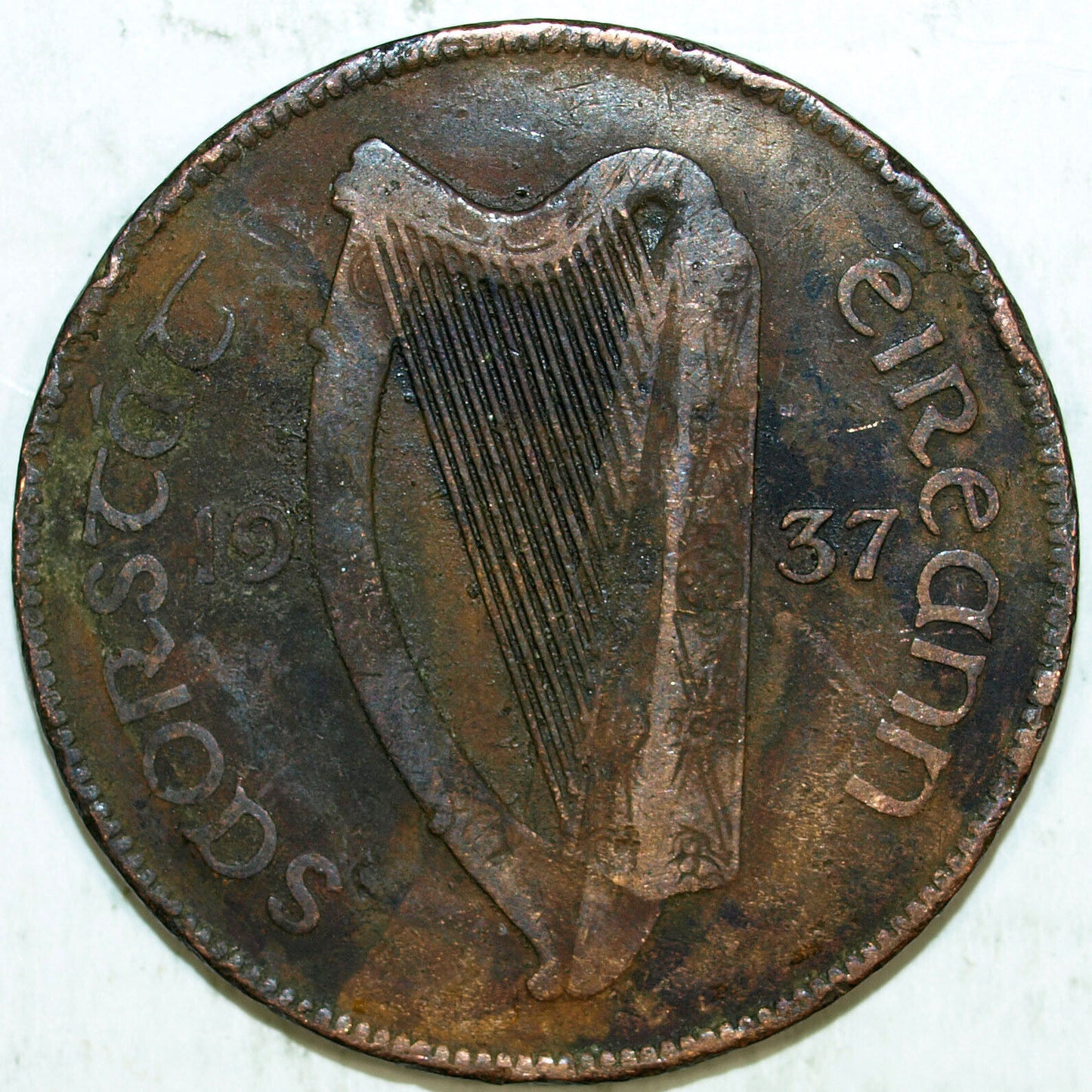 1937 Ireland One Penny Pingin☆☆ Circulated ☆☆ Great Collectible 514