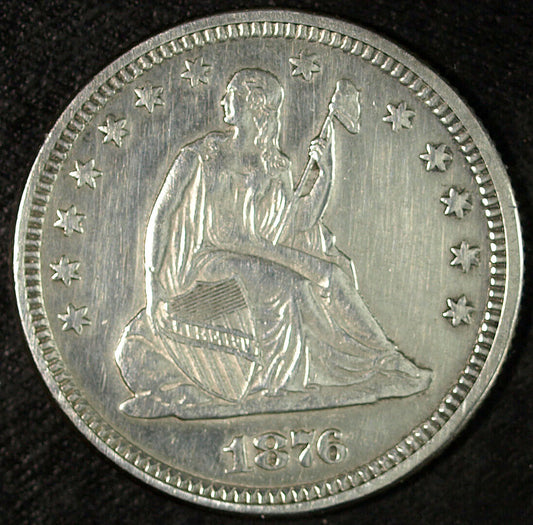 1876 P Seated Liberty Silver Quarter ☆☆ Circulated ☆☆ Details 106