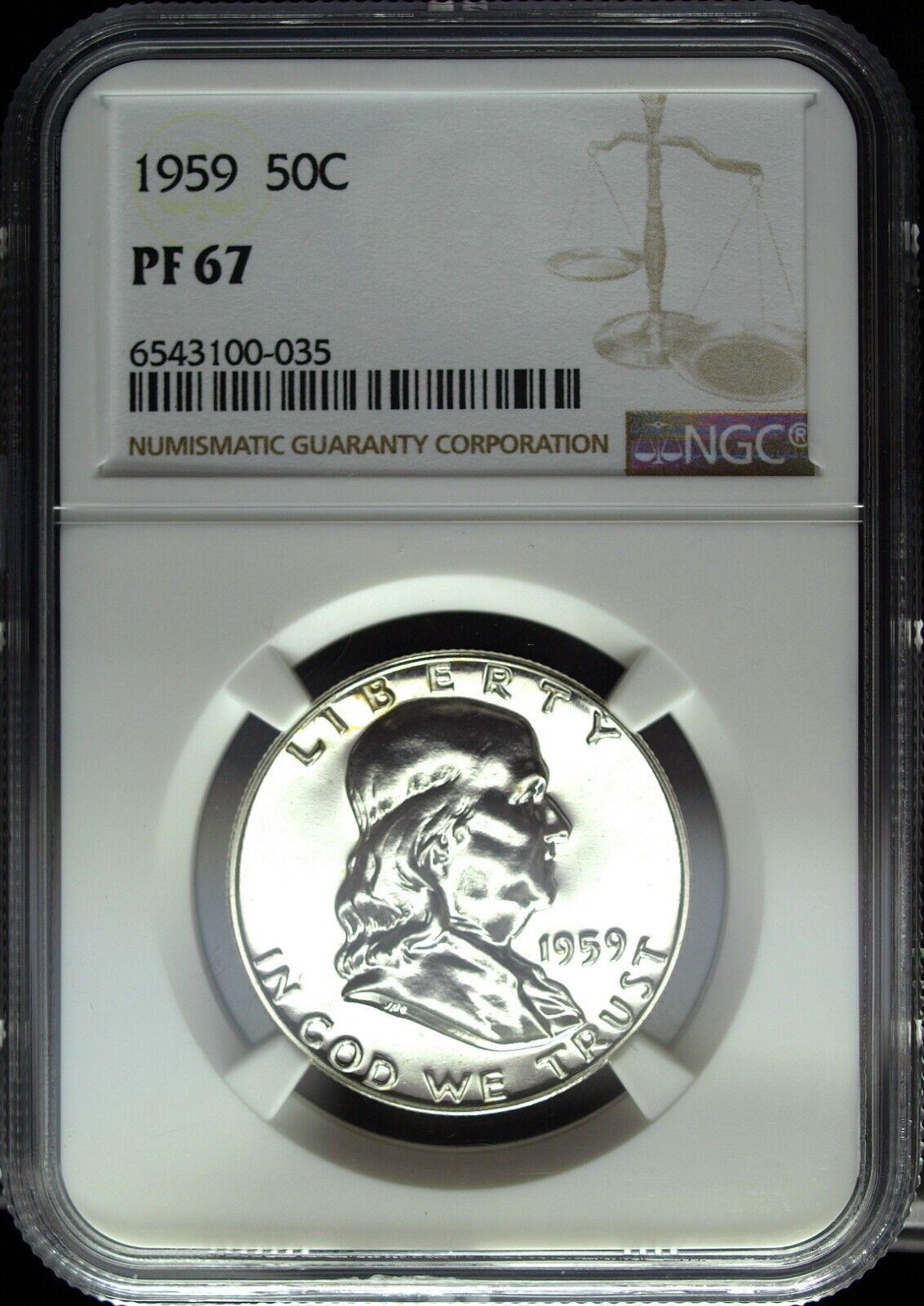 1959 NGC Proof 67 Franklin Silver Half Dollar ☆☆ Great Collectible ☆☆ 035