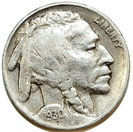 1930 P Buffalo Nickel ☆☆ Circulated ☆☆ Great Book Filler 150