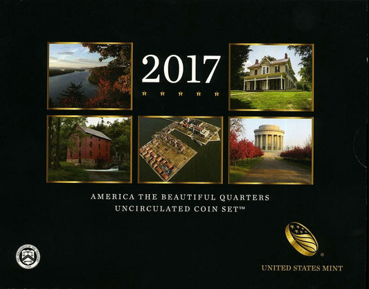 2017 P & D America The Beautiful Uncirculated Quarters ☆☆  US Mint Display Set ☆