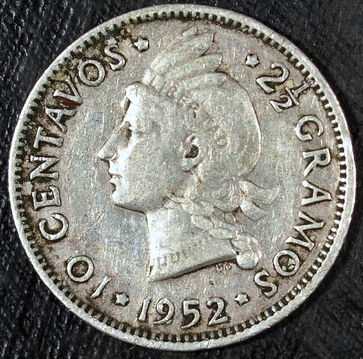 1952 República Dominica 10 Cents ☆☆ Circulated ☆☆ 400