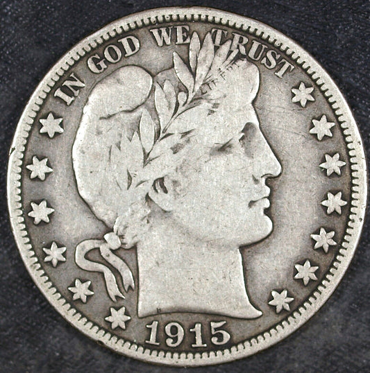 1915 P Barber Silver Half Dollar ☆☆ Circulated ☆☆ Great For Sets 517