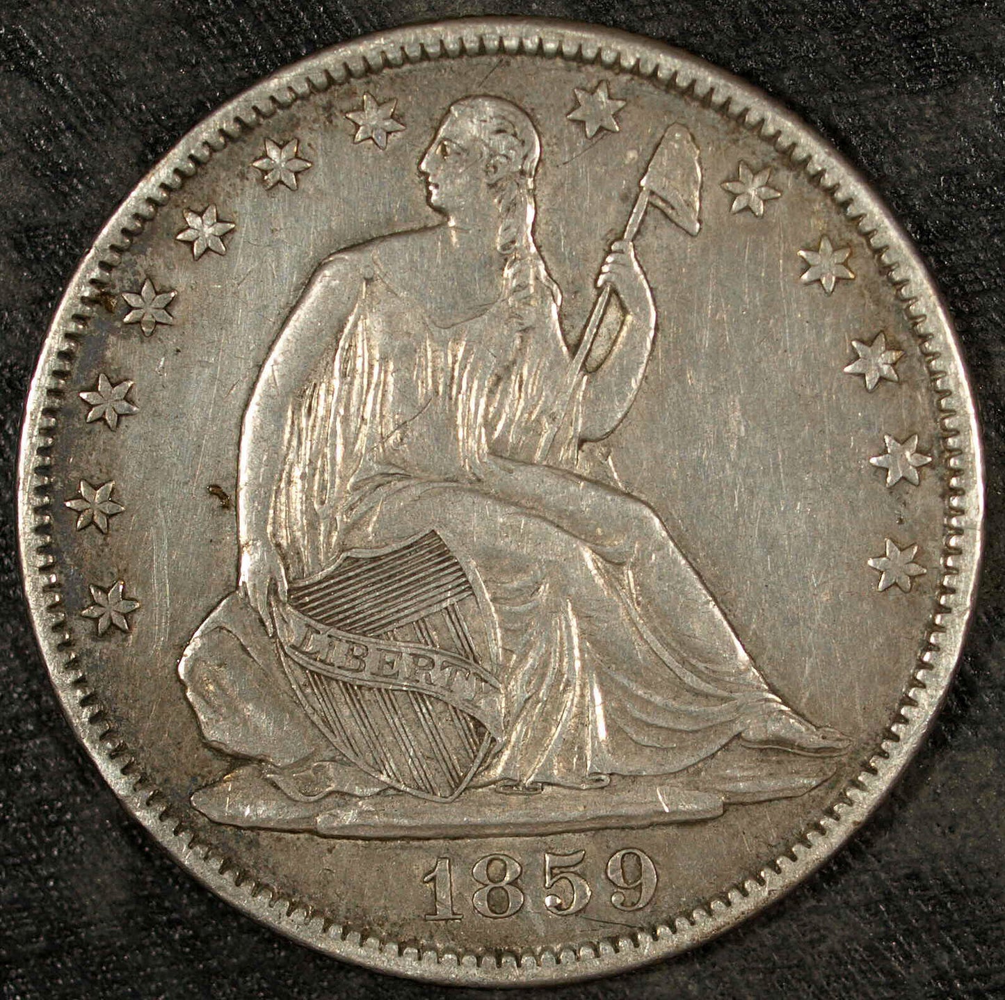1859 O Seated Liberty Silver Half Dollar ☆☆ AU Choice ☆☆ Great For Sets 207