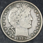 1913 D Barber Silver Half Dollar ☆☆ Circulated ☆☆ Great For Sets 512